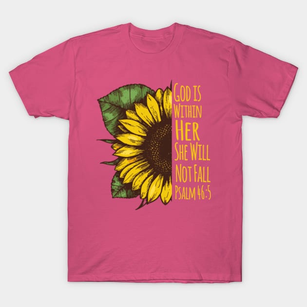 God is Within Her She will Not Fall Christian Clothing T-Shirt by ChristianLifeApparel